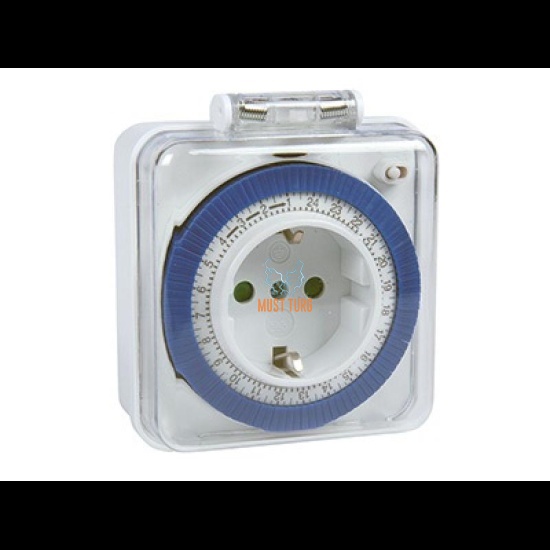 Taimer 24h välja 220-240V max 16A/3500W C-PWR IP44 töötemperatuur -40 - +55ºC