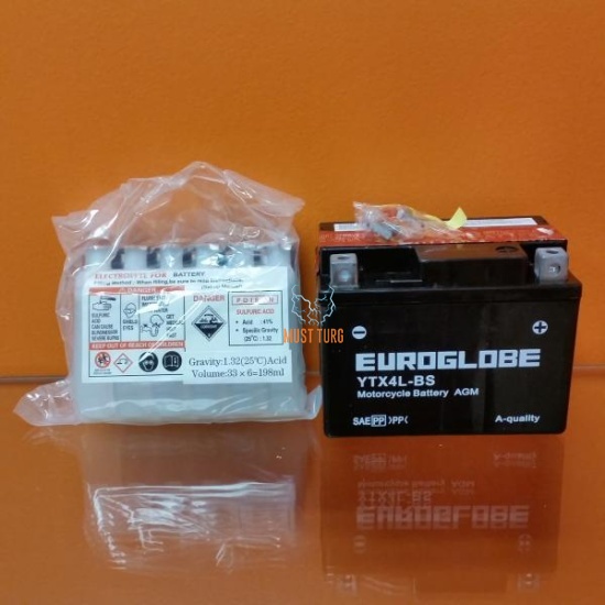 Motorcycle battery 3Ah 40A 12V 114X71X86 -/+ YTX4L-BS