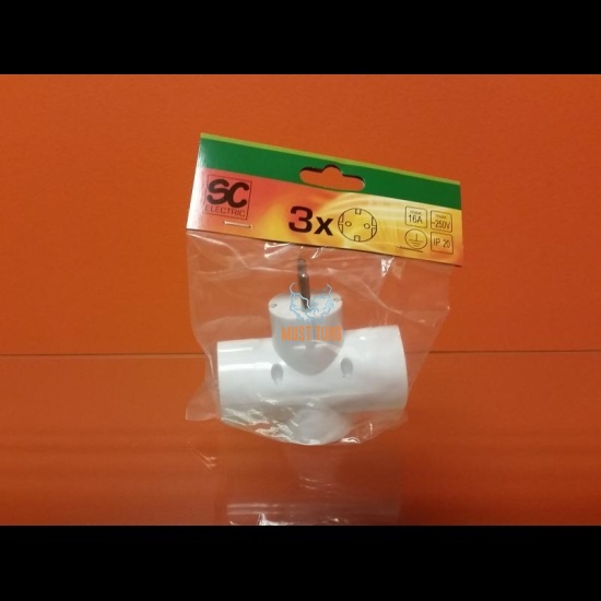 Branch socket with earth 3 sockets white 16A Branch socket with earth 3 sockets white 16A