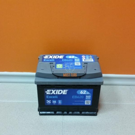 Car battery 62Ah 540A 242x175x190 -/+ Exide Excell Car battery 62Ah 540A 242x175x190 -/+ Exide Excell