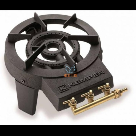 Gaasipliit malmist 8.6kw 3 ringiga 3 jalaga Kemper