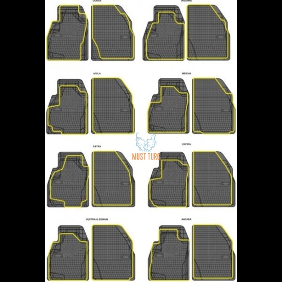 Rubber mats suitable for the brand can be cut Opel 4 pcs