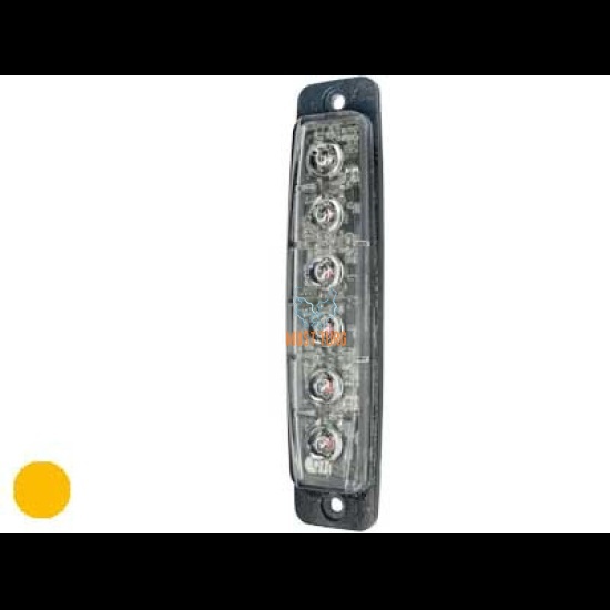 Surface flashing light vertical installation 12-24V yellow 19 flashing modes ECE R65 IP67 Surface flashing light vertical installation 12-24V yellow 19 flashing modes ECE R65 IP67