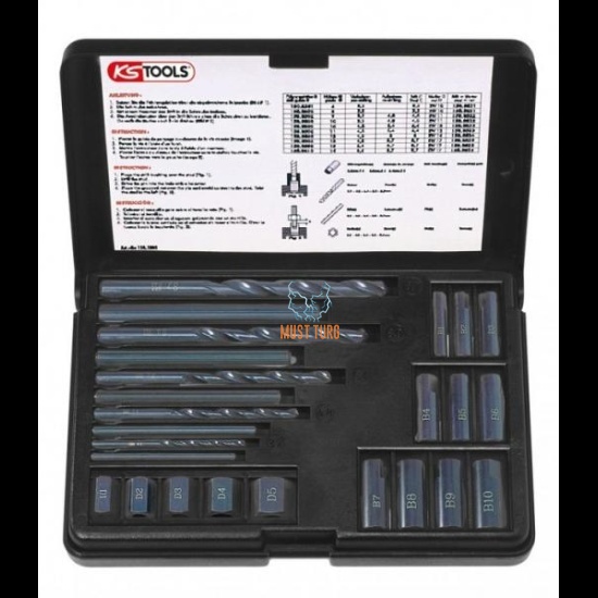 Fractured bolt hole drilling, M5-M16 KS Tools