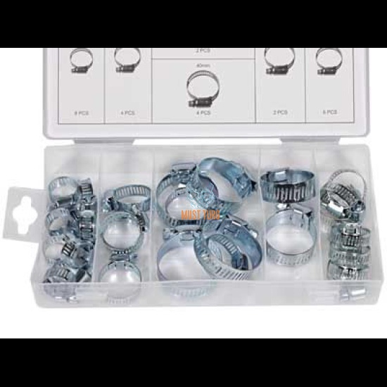 Hose clamps 26pcs 16-40mm