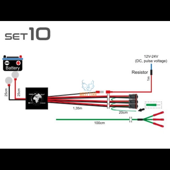 Auxiliary light wiring set DT3 CAN 12V 3x120W 24V 3x200W