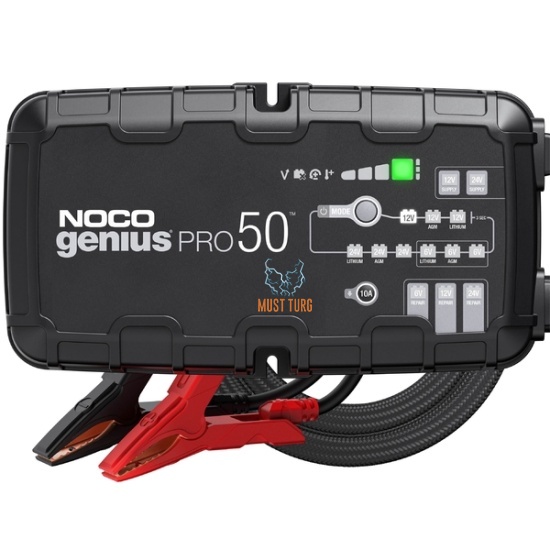 Battery charger Noco Genius Pro 50A 6V 12V 24V IP65 operates at -40°C