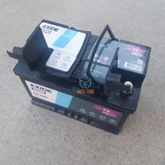 Battery AGM 72Ah 760A 12V -/+ 278x175x190 Start Stop Exide EK720