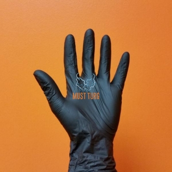 Nitrile gloves powder free black L 100pcs
