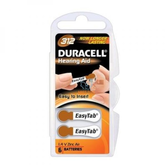 Patareid kuuldeaparaadile 312, 6TK 1,4V DURACELL