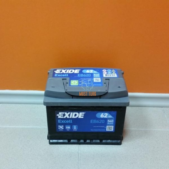 Car battery 62Ah 540A 242x175x190 -/+ Exide Excell