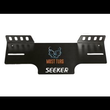 Attachment of extra lights behind license plate on EU plate aluminum (black) SEEKER