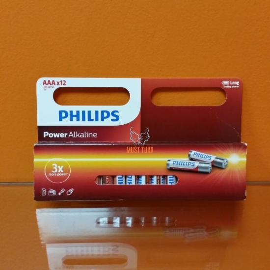 Batteries AAA PHILIPS POWER Alkaline 12pcs 1.5V