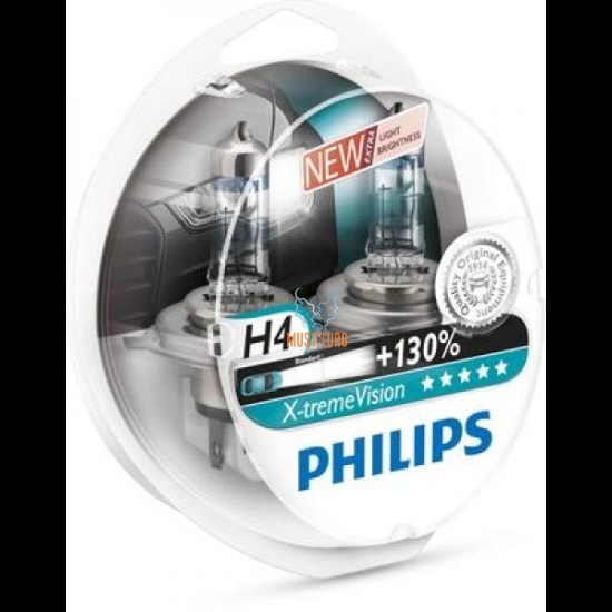 Autopirnid PHILIPS H4 X-tremeVision 130% 2tk