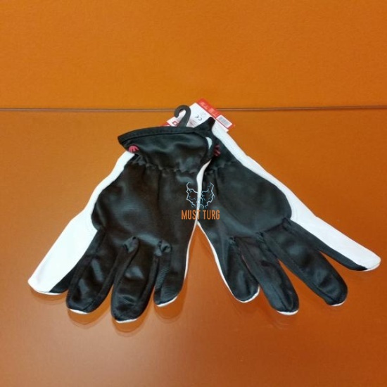 Work gloves black / white nylon / goatskin no.9