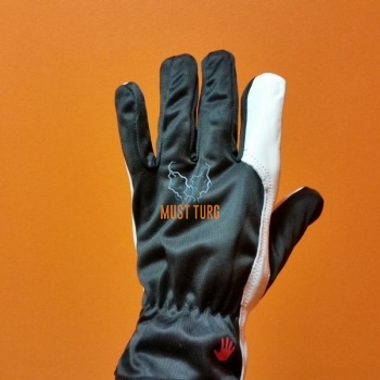Work gloves black / white nylon / goatskin no.9 12 pairs