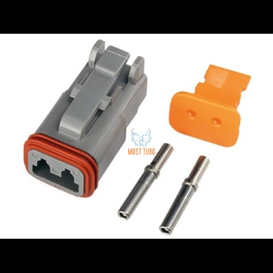 Plug Deutsch 2-pin female for cable 0.5-1.5mm² DT series