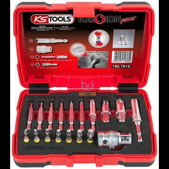 Torxi otsikute komplekt vigastatud kruvidele KS Tools