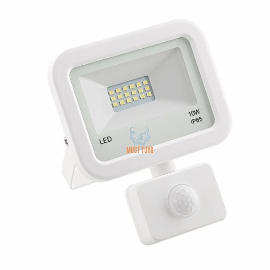 Led floodlight with motion sensor white 10W 800lm 4000K