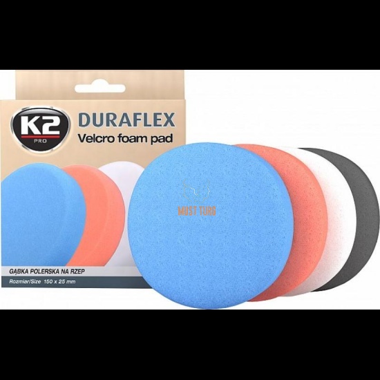 Polishing pad Finishing with Velcro fastening 150x25mm black K2