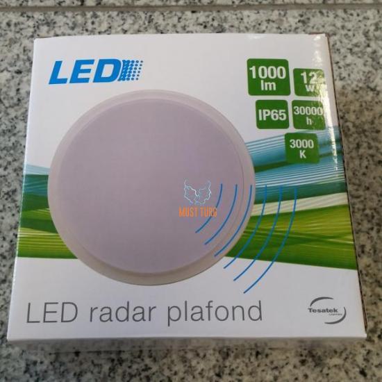 Led radar-plafoon ümmargune 160mm 12W IP65 valge 1000lm