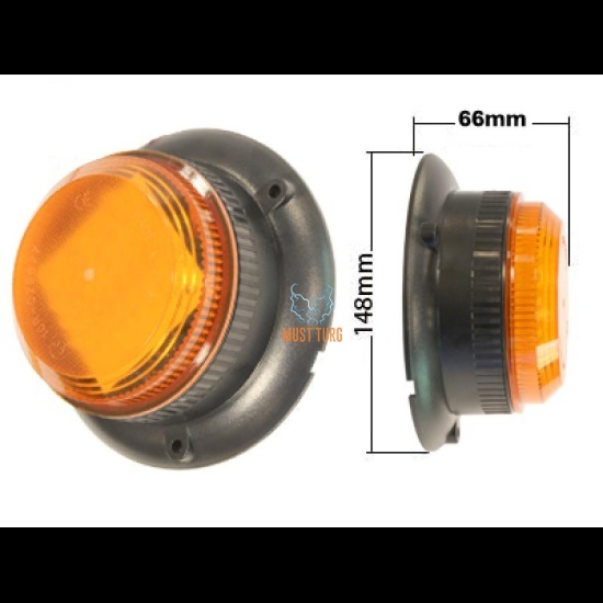 Indicator LED yellow 10-30V 36W 3-bolt mounting with IP65 E certificate