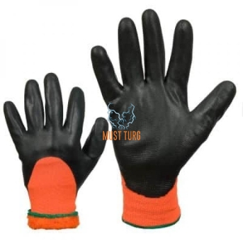Thermal lined nylon gloves coated with foam nitrile no.10 6 pairs