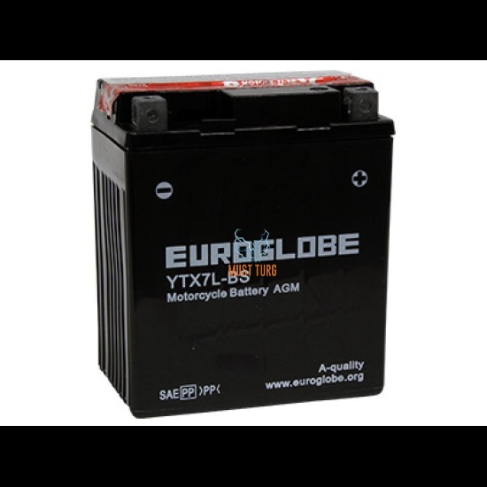 Motorcycle battery 6Ah 120A 12V - / + 113x70x105mm YTZ7S-BS