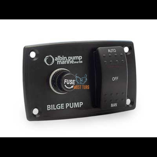 Switch panel for bilge pump 12-24V Auto-Off-Man