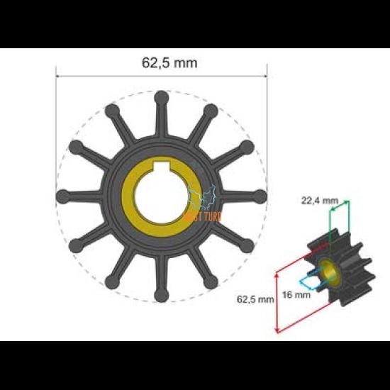 Premium Impeller kit 62.5x16x22.4mm 119g JMP Sherwood