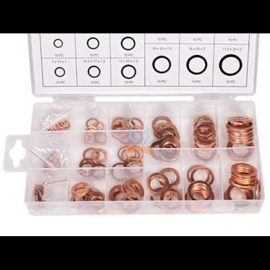 Set of copper washers 150 pieces