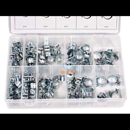 Hose clamps 73pcs, 6-17mm