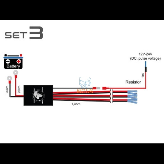 Auxiliary light wiring set CAN set 3 12V 3x250W 24V 3x500W