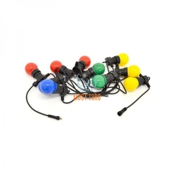 Party light line with colored 10 led lamp 3.7m IP44 24V CL001