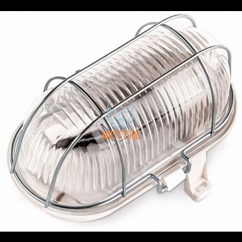 Ceiling luminaire oval with metal grille 230V E27 max 100W IP44 Kobi