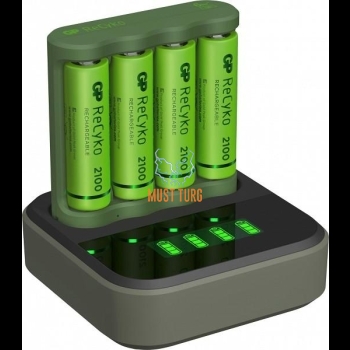 Batteries 4xAA 2100mAh with USB battery charger AA / AAA GP