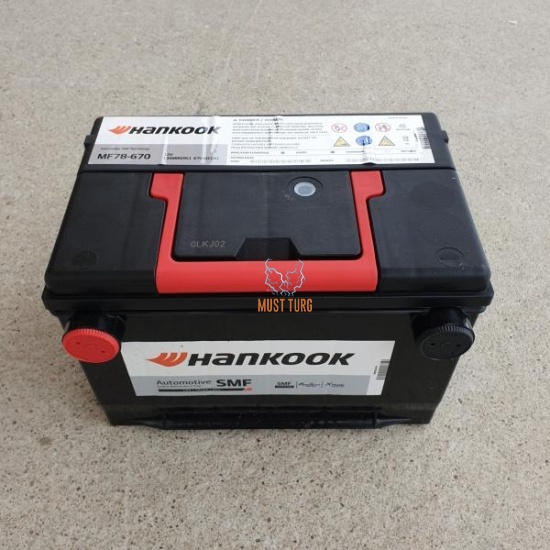 Car battery USA 75Ah 670 CCA 260X179X181mm +/- side Hankook warranty 24 months