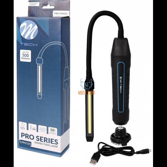 Flashlight with flexible arm 2W / 5W 500lm battery IP54 M-Tech Pro