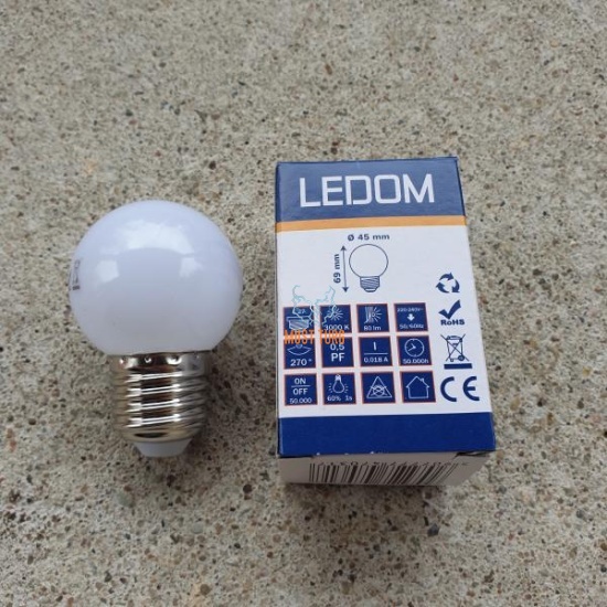 Light bulbs led ball G45 1W E27 80lm