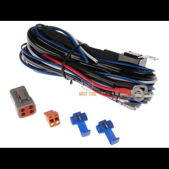Wiring harness for one auxiliary light with parking light DTP with 4 terminals 12V 40A