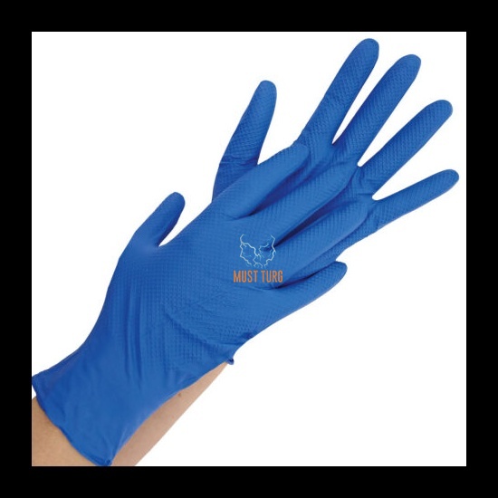Nitrile gloves with structured palm powder-free blue size M 50pcs