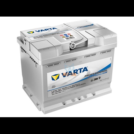 Aku Varta Professional DP AGM 60Ah 680A 12V 242x175x190 - + karavan / paat