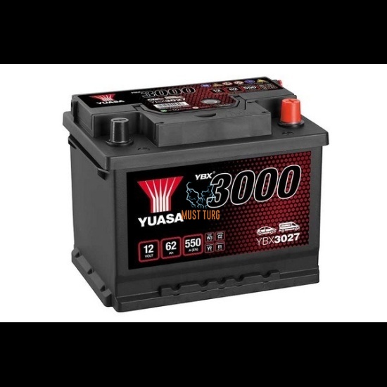 Battery 62Ah 550A 12V -/+ 243x175x190 SMF YBX3027 Yuasa