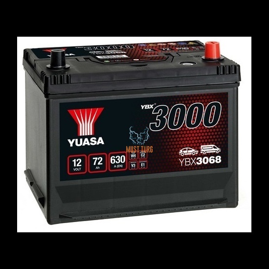 Aku 72Ah 630A 12V -/+ 260x174x223 SMF YBX3068 Yuasa