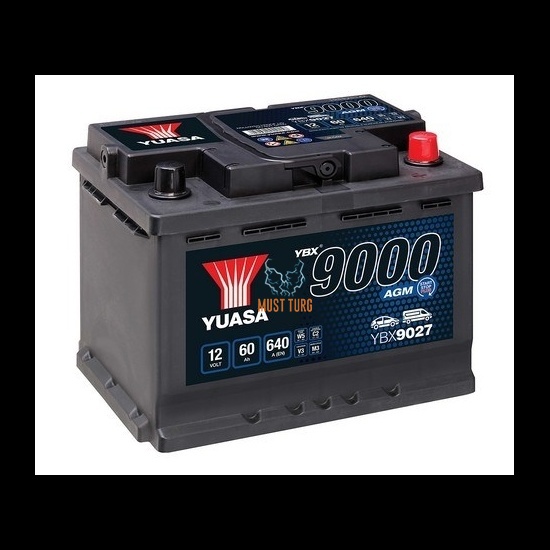 Aku AGM 60Ah 640A 12V -/+ 243x175x190 Start Stop Plus YBX9027 Yuasa
