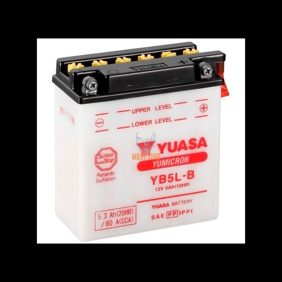 Motorcycle battery 12V 5Ah 60A 121x60x130mm -/+ YB5L Yuasa