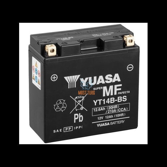 Motorcycle battery AGM 12V 12Ah 210A 150x70x145mm +/- YT14B-BS Yuasa