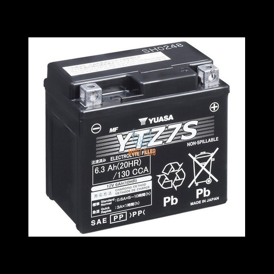 Mootorratta aku AGM 12V 6Ah 130A 113x70x105mm -/+ YTZ7S Yuasa