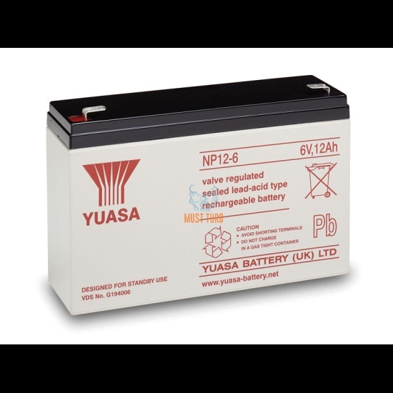 Small appliance battery 12Ah 6V 151x50x98mm NP12-6 Yuasa