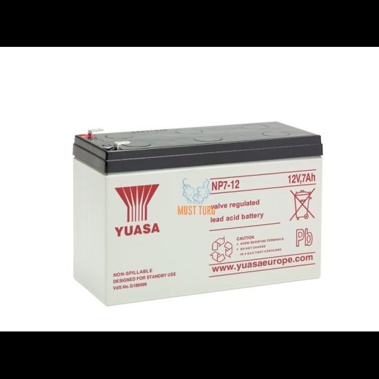 Väikeseadme aku 7Ah 12V 151x65x98mm NP7-12 Yuasa